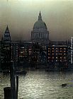 St. Paul's Cathedral from Bankside by Louis H. Grimshaw
